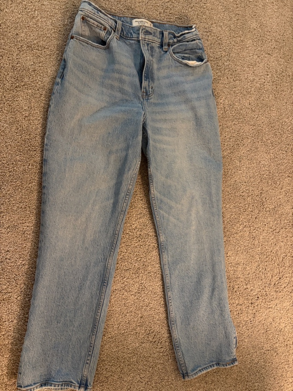 Abercrombie & Fitch Light Blue Straight-Leg Jeans